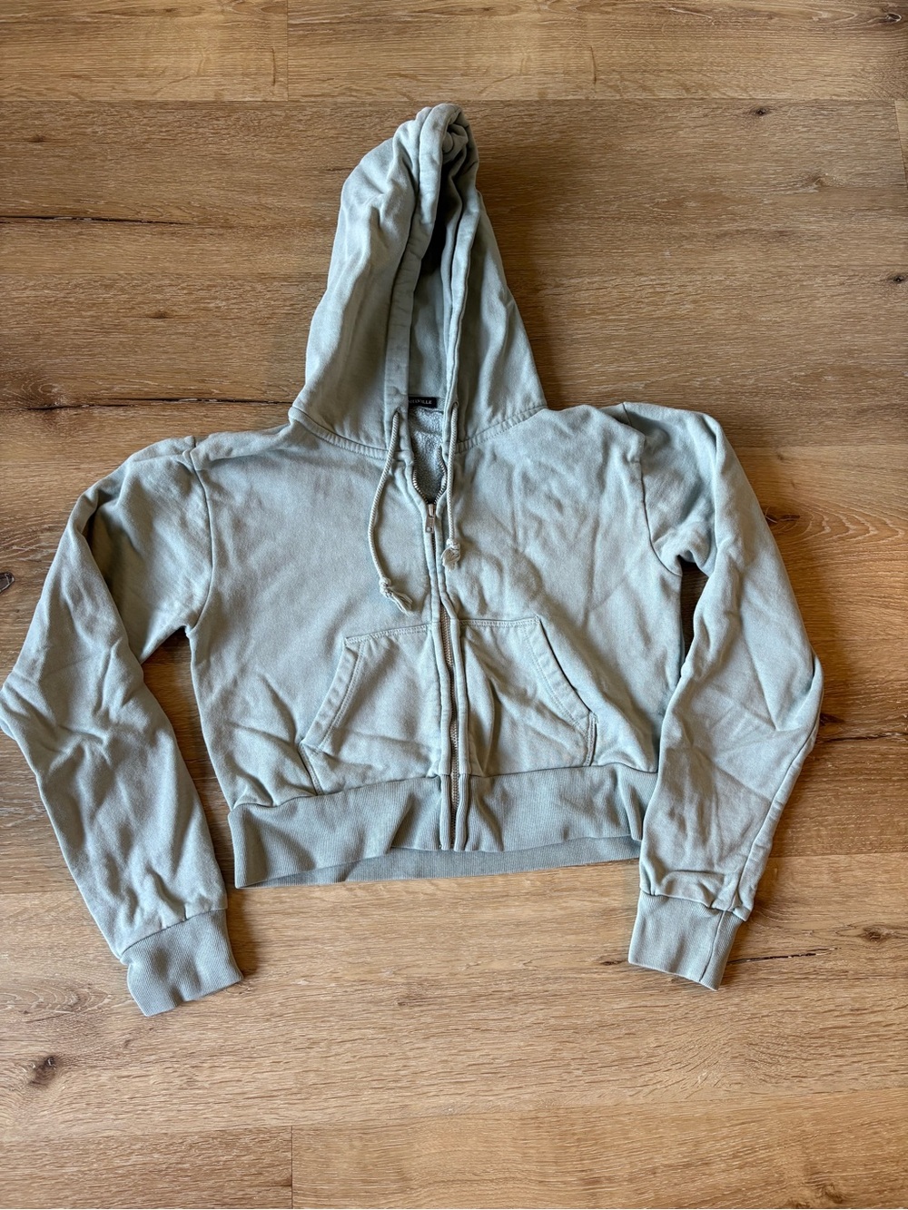Brandy Melville Sage Green Zip-Up Hoodie